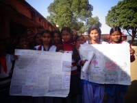 Inter School Visit Wall News Paper Dikate huye MS Dahu Ormanjhi