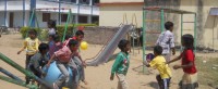 Orphan children playing at orphanage